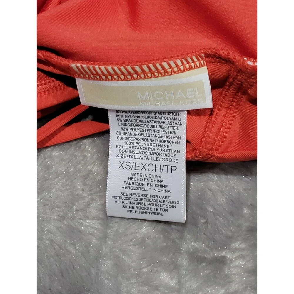 Michael Kors Womens XS Orange Halter Tankini Cruise 2020 Swimsuit Top NWT